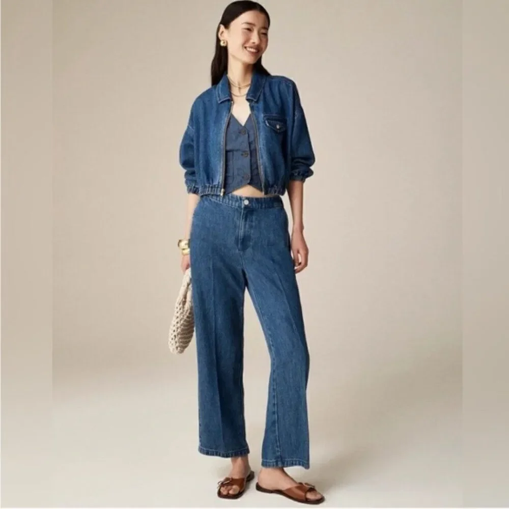 J. Crew BZ734 Lace-up drapey wide-leg jean size 34 NWT